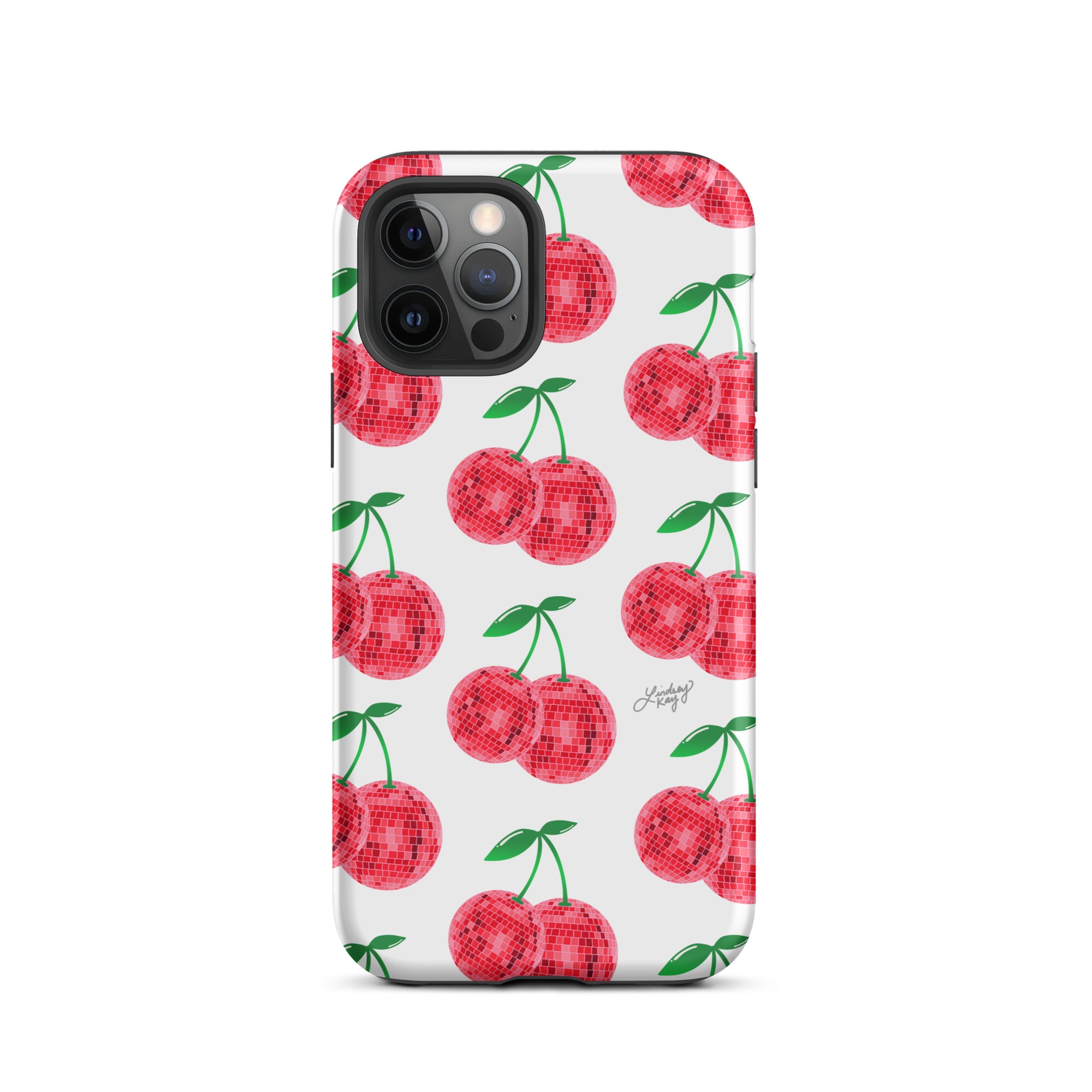 Patrón de cerezas disco rojas - Funda resistente para iPhone®